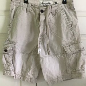 Abercrombie Beige Cargo Shorts 34